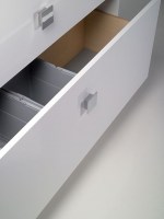 Mueble de laboratorio Color Drawer 120 - Blanco con papeleras de reciclaje